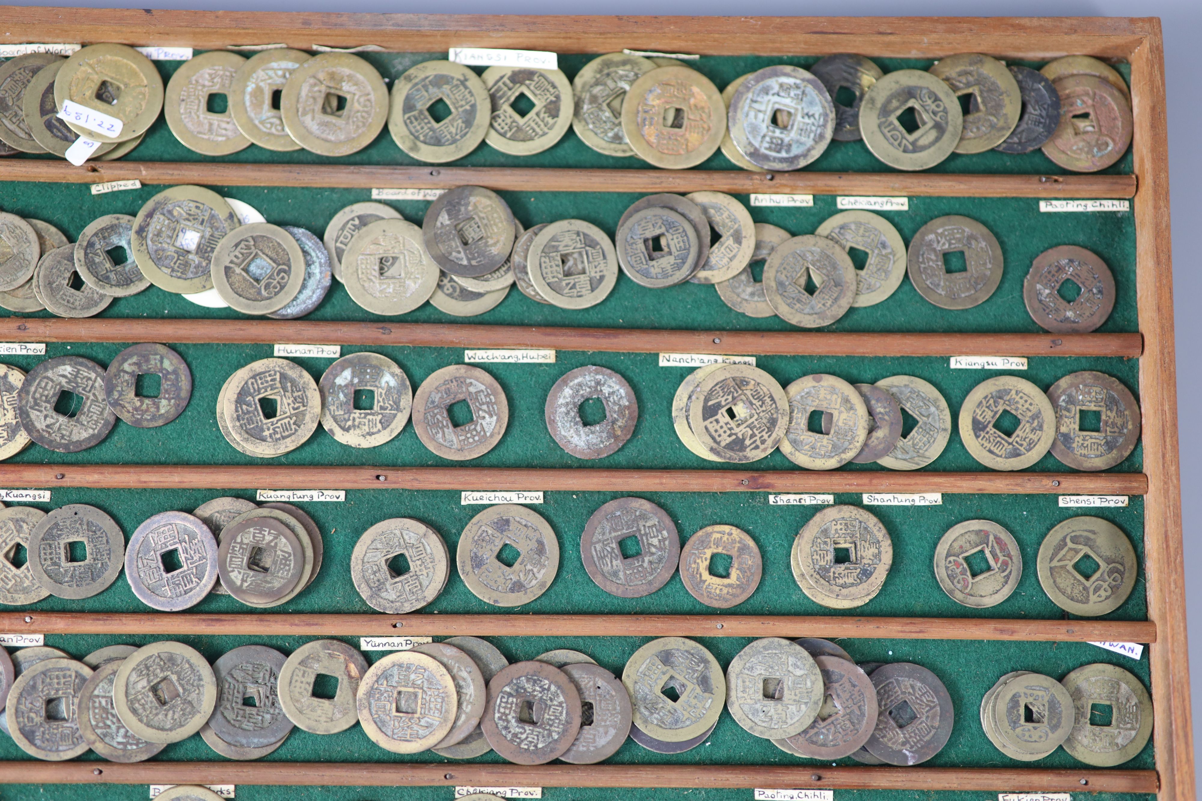 China, a large quantity bronze round coins, Qing dynasty and Taiping Rebellion,